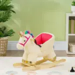 Kids Rocking Horse, Unicorn with Realistic Sound, Safety Belt and Wooden Base for 18-36 Months - Image 10