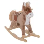 Kids Rocking Horse with Soft Plush Body, Wooden Base, Handle Grip, for 3+ Years - Image 11