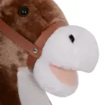 Kids Rocking Horse with Soft Plush Body, Wooden Base, Handle Grip, for 3+ Years - Image 9