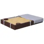 Kids Sandbox with Cover, 4 Corner Seats, Bottom Liner for Backyard, Garden, Outdoor, 73" x 47" x 9", Dark Brown