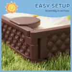 Kids Sandbox with Cover, 4 Corner Seats, Bottom Liner for Backyard, Garden, Outdoor, 73" x 47" x 9", Dark Brown - Image 7