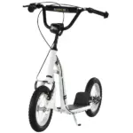 Aosom Kids Scooter Youth Scooter for 5+ with Dual Brakes, 12-Inch Inflatable Wheels, Outdoor Ride-On Toy, White - Image 11