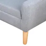 Kids Sofa Gray 2-Seat Comfortable Linen Fabric Wooden Frame Child Couch for Ages 3-6 Playroom Furniture - Image 7