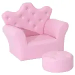 Kids Sofa Set with Footstool, Princess Theme, Diamond Decoration - Cozy Furniture for Children - Image 11