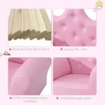 Kids Sofa Set with Footstool, Princess Theme, Diamond Decoration - Cozy Furniture for Children - Image 4