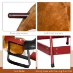 Qaba Kids Spring Rocking Horse, Rocking Rodeo Bull Ride On Rocking Horse with Realistic Sounds and Soft Plush Fabric, for Kids Over 3, Brown - Image 7
