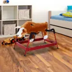 Qaba Kids Spring Rocking Horse, Rocking Rodeo Bull Ride On Rocking Horse with Realistic Sounds and Soft Plush Fabric, for Kids Over 3, Brown - Image 10