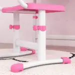 Kids Table and Chair Set with USB Light, Storage Drawer, Pink - Image 9