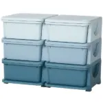 Kids Toy Storage Organizer, Blue with 6 Drawers, 3 Tier Units for Nursery, Playroom, Kindergarten - Image 11