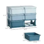 Kids Toy Storage Organizer, Blue with 6 Drawers, 3 Tier Units for Nursery, Playroom, Kindergarten - Image 3