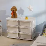 Qaba Kids Toy Storage Organizer, Cream with 6 Drawers, 3 Tier Units for Nursery, Playroom, Kindergarten - Image 10