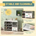 Kids Toy Storage Organizer with 11 Bins, Moveable Cabinet, Top Shelves, 3 Stickers, for Nursery, Playroom, White - Image 5