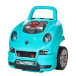 HOMCOM Kids Truck Engine Mechanic Toy | Includes 61 Pieces, Steering Wheel, Horn, Light, RC Car Key | Teal | for Ages 3-5 - Image 11