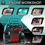 HOMCOM Kids Truck Engine Mechanic Toy | Includes 61 Pieces, Steering Wheel, Horn, Light, RC Car Key | Teal | for Ages 3-5 - Image 5