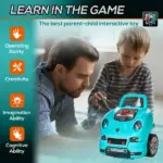 HOMCOM Kids Truck Engine Mechanic Toy | Includes 61 Pieces, Steering Wheel, Horn, Light, RC Car Key | Teal | for Ages 3-5 - Image 7