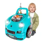 HOMCOM Kids Truck Engine Mechanic Toy | Includes 61 Pieces, Steering Wheel, Horn, Light, RC Car Key | Teal | for Ages 3-5 - Image 10
