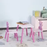 Kids Wood Table and Chair, 3 Piece Set with Crown Pattern, Charming Desk for Toddlers 3-8 Years, Princess-Themed Room, Pink - Image 10