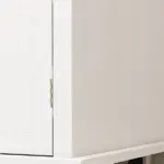 HOMCOM Kitchen Island Cart, White, Rubberwood Top, Spice/Towel Rack, Storage Drawers, Rolling Dining Room Storage - Image 8