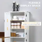 HOMCOM Kitchen Pantry Cabinet Storage. Floor Storage Cabinet, Cupboard Organizer with Adjustable Shelves and 4-Doors, White - Image 5