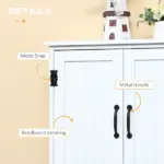 HOMCOM Kitchen Pantry Cabinet Storage. Floor Storage Cabinet, Cupboard Organizer with Adjustable Shelves and 4-Doors, White - Image 7