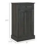 Kitchen Tilt Out Trash Bin Cabinet Free Standing Storage Cabinet with Drawer, Charcoal Gray - Image 3