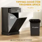 Kitchen Tilt Out Trash Bin Cabinet Free Standing Storage Cabinet with Drawer, Charcoal Gray - Image 4