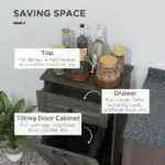 Kitchen Tilt Out Trash Bin Cabinet Free Standing Storage Cabinet with Drawer, Charcoal Gray - Image 5