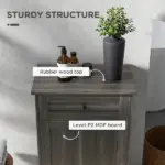 Kitchen Tilt Out Trash Bin Cabinet Free Standing Storage Cabinet with Drawer, Charcoal Gray - Image 7
