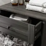 Kitchen Tilt Out Trash Bin Cabinet Free Standing Storage Cabinet with Drawer, Charcoal Gray - Image 8