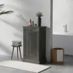 Kitchen Tilt Out Trash Bin Cabinet Free Standing Storage Cabinet with Drawer, Charcoal Gray - Image 10