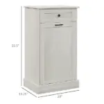 Kitchen Tilt Out Trash Bin Cabinet Free Standing Storage Cabinet with Drawer, Gray - Image 3