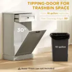 Kitchen Tilt Out Trash Bin Cabinet Free Standing Storage Cabinet with Drawer, Gray - Image 4