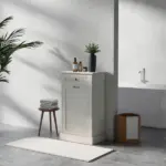 Kitchen Tilt Out Trash Bin Cabinet Free Standing Storage Cabinet with Drawer, Gray - Image 10