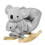 Qaba Koala Animal Rocking Horse Plush Toy, Gray for Toddlers 18-36 Months with Gloved Doll and Realistic Sounds - Image 11