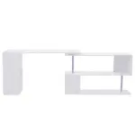 L-Shaped Desk 55" 360 Degree Rotating White Corner Computer Workstation with Storage - Image 11