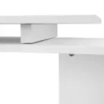 L-Shaped Desk 55" 360 Degree Rotating White Corner Computer Workstation with Storage - Image 12