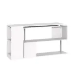 L-Shaped Desk 55" 360 Degree Rotating White Corner Computer Workstation with Storage - Image 10