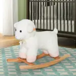 Plush Lamb Rocking Horse White for Ages 18 Months+ - Image 2