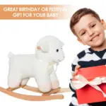Plush Lamb Rocking Horse White for Ages 18 Months+ - Image 4
