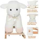 Plush Lamb Rocking Horse White for Ages 18 Months+ - Image 5