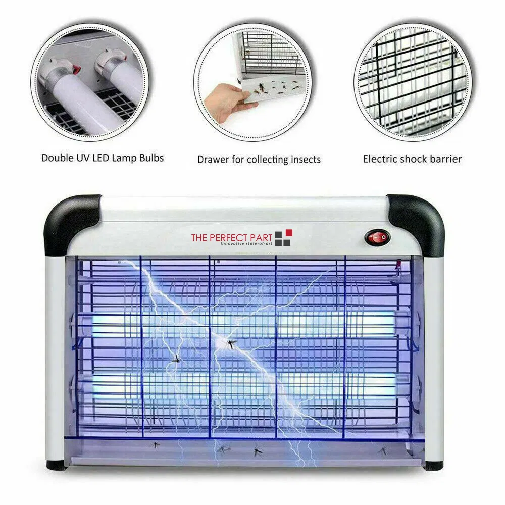 Indoor UV Bug Zapper with 2800V Grid and Two 10W UV Lamps