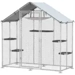 Large Catio Outdoor Cat Enclosure with Waterproof Cover, Walk-in Cat Patio w/ 5 Adjustable Platforms and Hammock