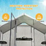 Large Catio Outdoor Cat Enclosure with Waterproof Cover, Walk-in Cat Patio w/ 5 Adjustable Platforms and Hammock - Image 7