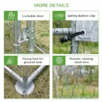Large Chicken Coop Cage Silver Walk-in Enclosure Outdoor Poultry Hen Run with Cover - Image 7