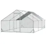 Large Chicken Coop Galvanized Metal 10x20 Hen House Outdoor Playpen Silver - Image 13