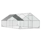 Large Chicken Coop Galvanized Metal 10x20 Hen House Outdoor Playpen Silver