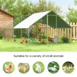 Large Chicken Coop Galvanized Metal 10x20 Hen House Outdoor Playpen Silver - Image 8