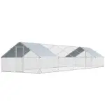 PawHut Large Chicken Coop with Waterproof and Anti-UV Cover, Spire Shaped for Outdoor and Yard Farm Use, 33 ft x 10 ft x 6.4 ft