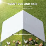 PawHut Large Chicken Coop with Waterproof and Anti-UV Cover, Spire Shaped for Outdoor and Yard Farm Use, 33 ft x 10 ft x 6.4 ft - Image 3