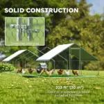 PawHut Large Chicken Coop with Waterproof and Anti-UV Cover, Spire Shaped for Outdoor and Yard Farm Use, 33 ft x 10 ft x 6.4 ft - Image 5